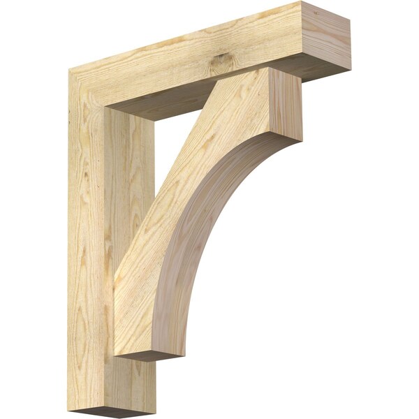 Ekena Millwork Westlake Block Rough Sawn Bracket w/ Offset Brace, Douglas Fir, 6"W x 24"D x 28"H BKT0604X24X28WTL05RDF - main